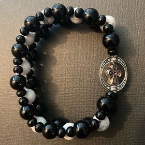 3-Strand Black & White Bracelet